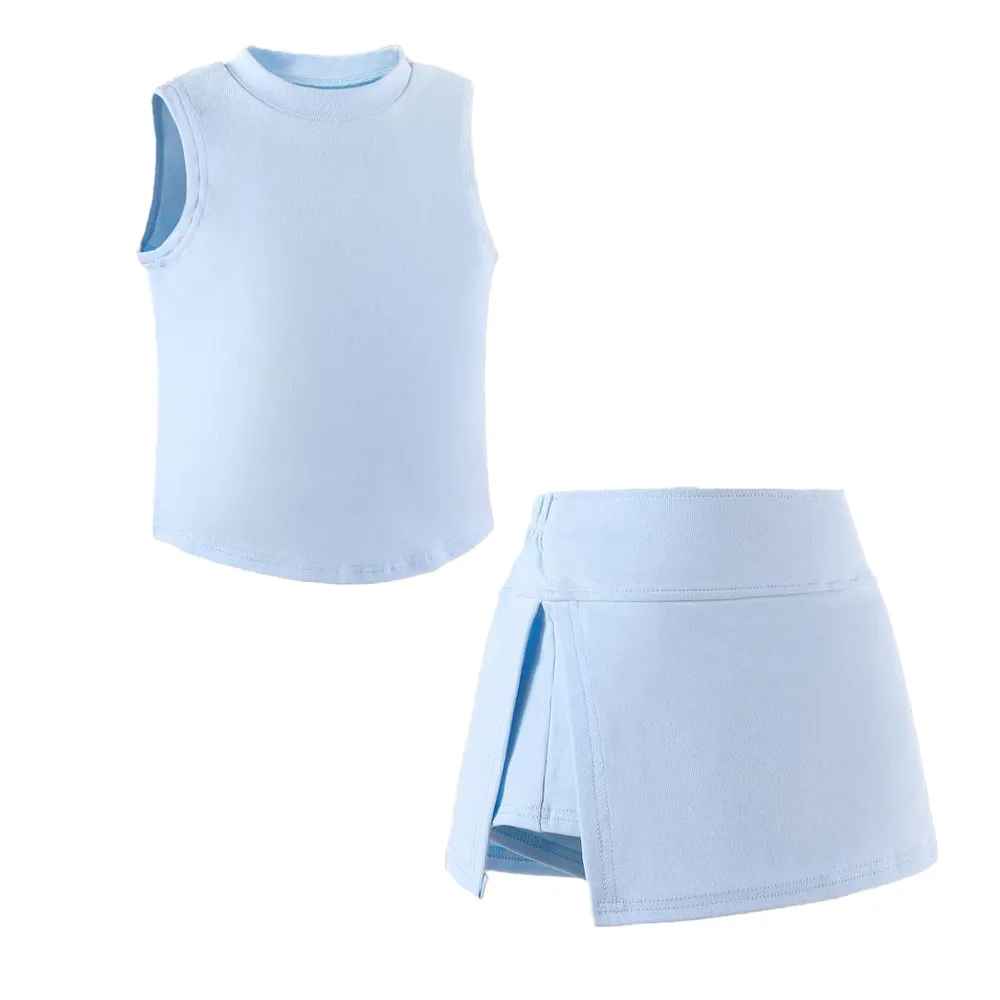 Summer Girl Clothes Set Baby Girl Sports Suits Tennis T Shirt Vest and Skirt Shorts Kids Sports Wear Outdoor Outift Children