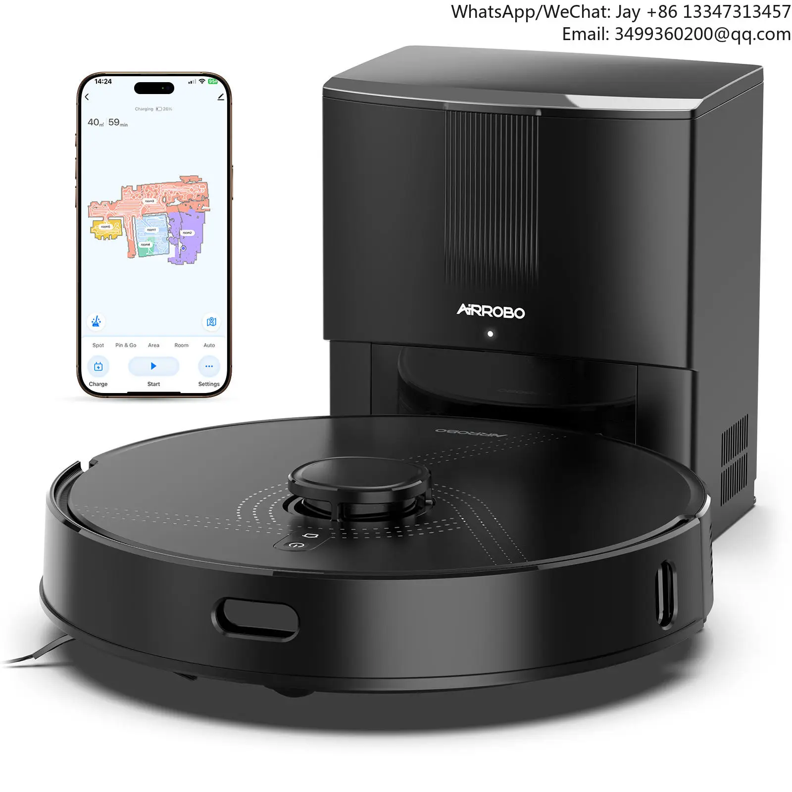 

Smart Electric Vacuum Robot Mop 5000Pa LDS Navigation Battery-Powered Automatic Cleaning 75Days Hands-Free Plastic HEPA