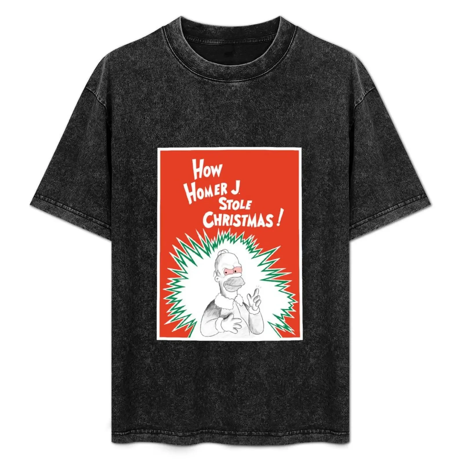 

How Homer Stole Christmas T-Shirt Aesthetic clothing Luxury man rapper graphic tees fruit of the loom mens t shirts
