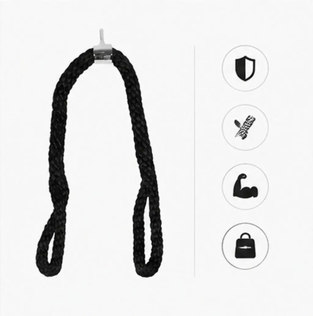Tricep Rope Nylon Strength Training Equipment High-Intensity Workout Ergonomic Grip Handles Pull Down Cord Multi-Functional