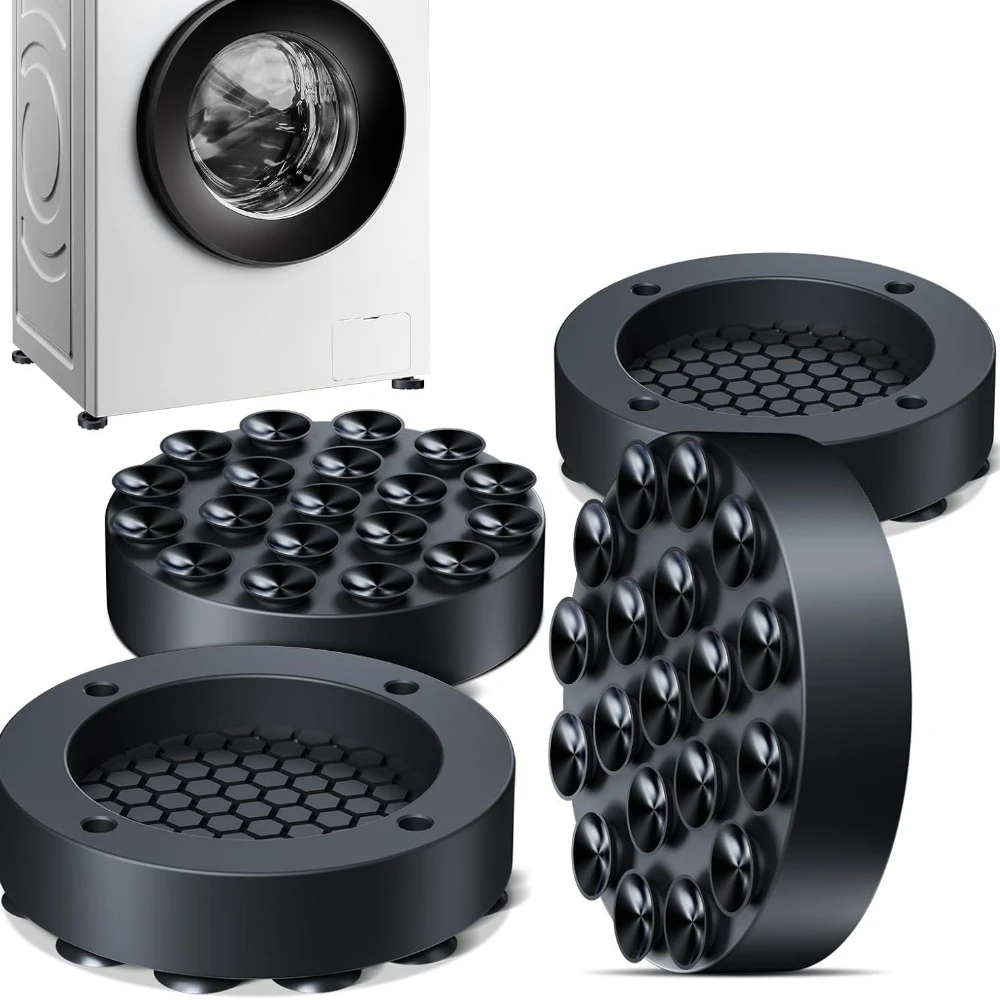 وسادة مضادة للاهتزاز للغسالة مع كوب شفط قوي، 4 عبوات من المثبت المطاطي المضاد للانزلاق للغسالة والمجفف #1