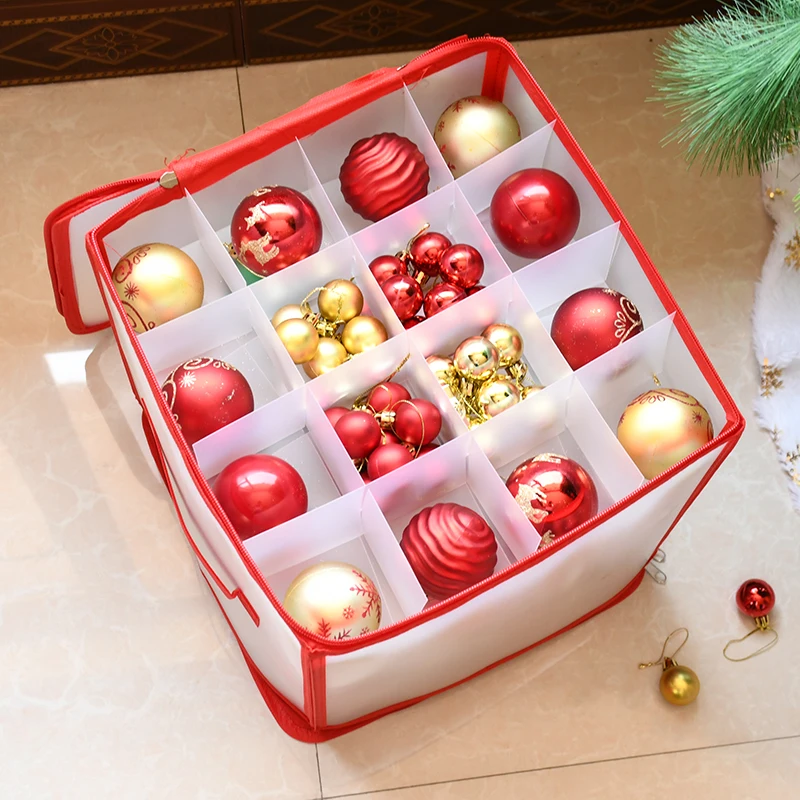 1piece 64 Baubles Storage Box Christmas Balls Storage Xmas Tree Decorations Organizer Bauble Storage Divider Toys Storage Box