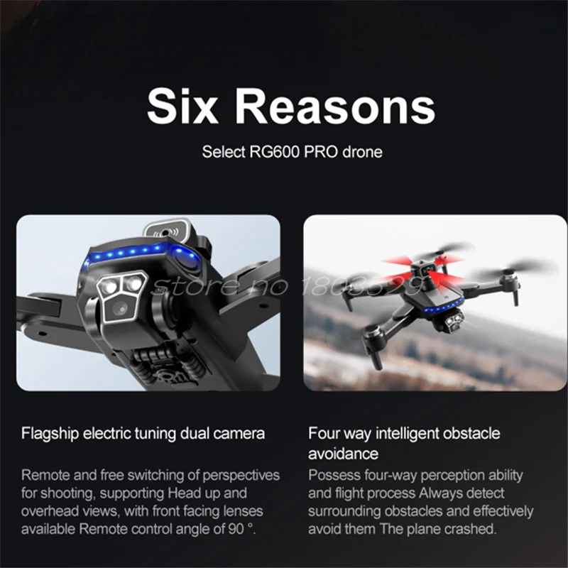 4K ESC 4-Way Obstacle Avoidance FPV RC Quadcopter Drone 2.4G Brushless Optical Flow Positioning Smart Hover Remote Control Drone