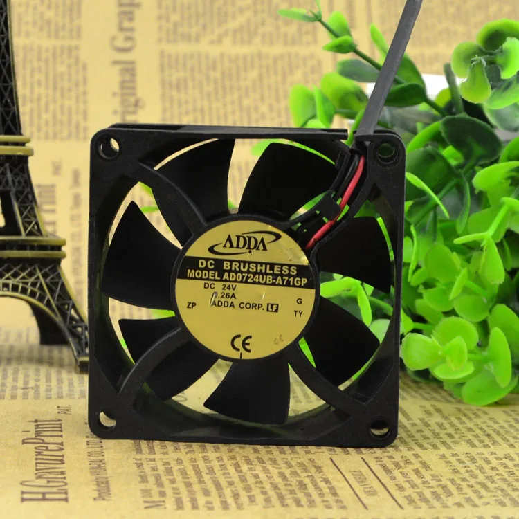ADDA 7025 AD0724UB-A71GP 24V 0.26A 7CM Inverter, Cooling Fan 70*70*25MM