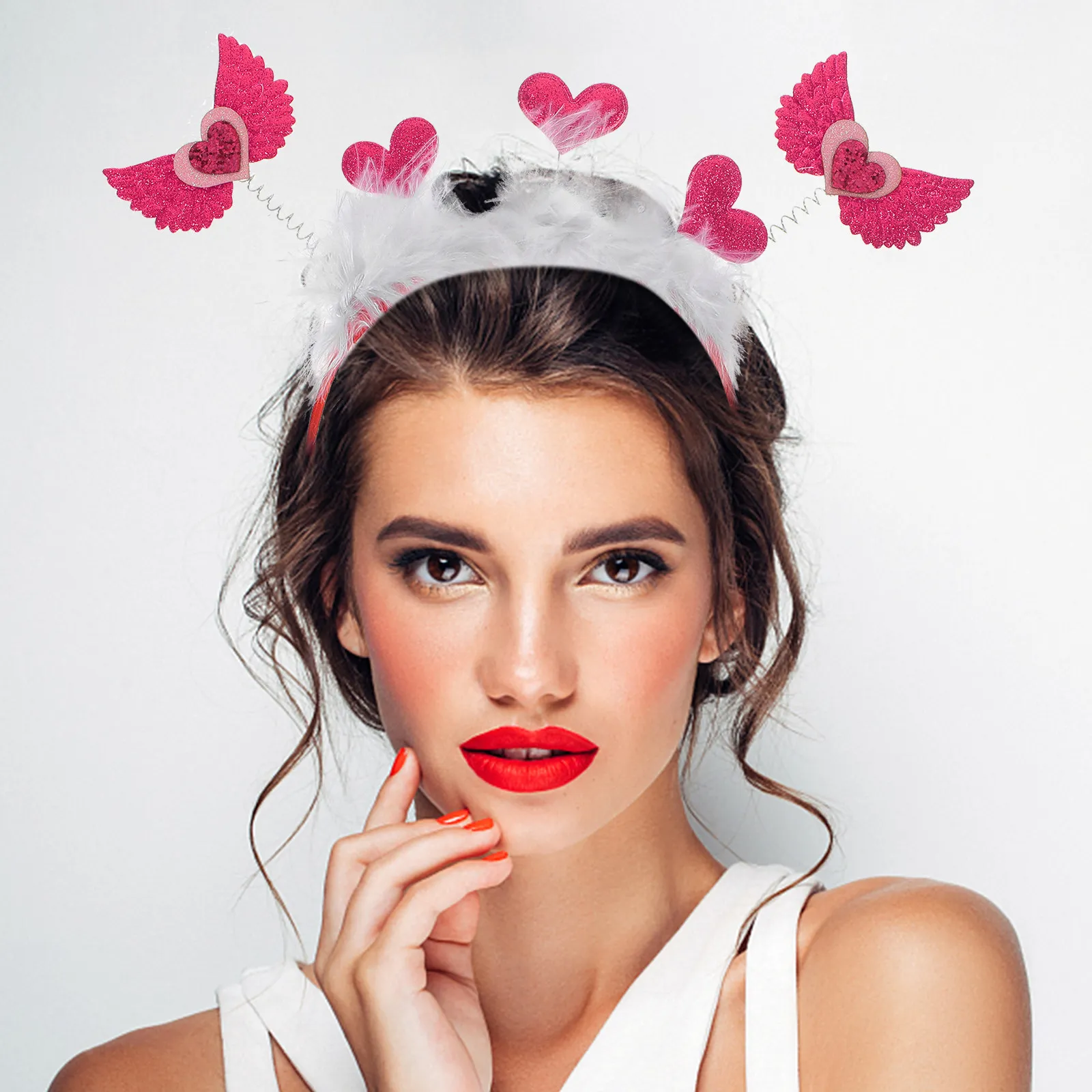 

Романтическая повязка на голову в форме сердца, аксессуар для вечеринки на День святого Валентина, украшение для волос для женщин на праздники, свадьбы, дни рождения