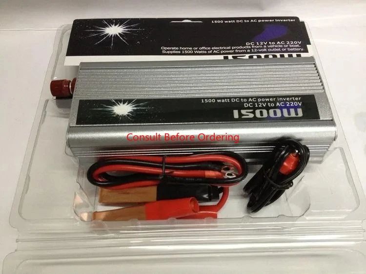 1500W DC 12V To AC 220V Power Inverter - Silver With USB