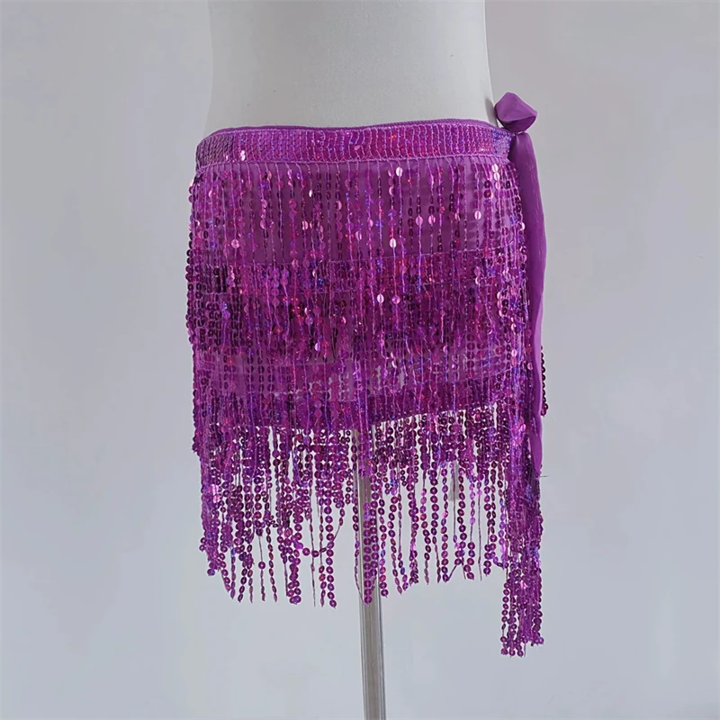 Bauchtanz-Hüfttuch für Damen, Pailletten-Fransengürtel, Tanzkostüm, Y2K-Accessoire, Halloween, Festival, Rave, Bühnenauftritt, Partykleidung – Detail 11