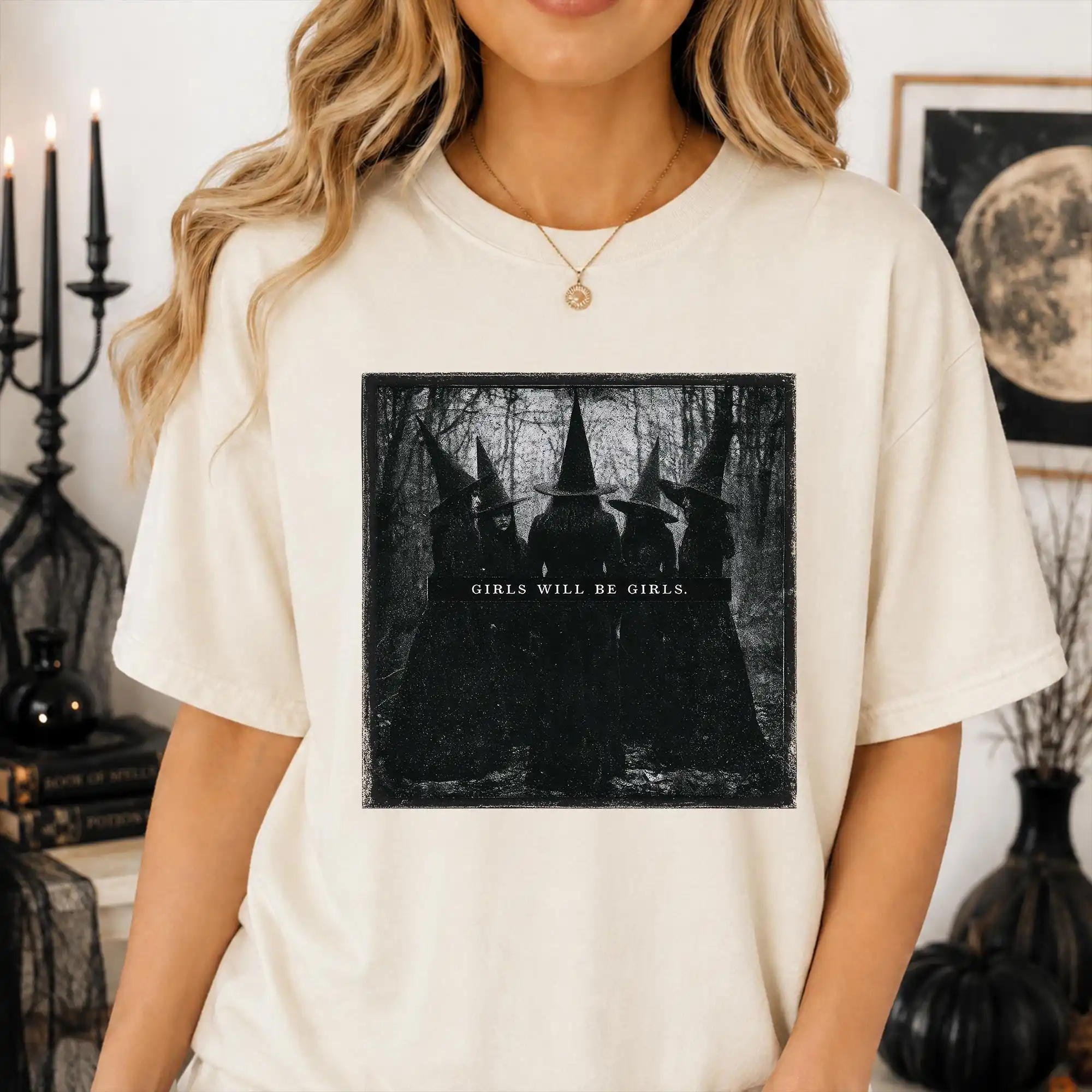 Girls Will Be Girls Witch Shirt, Vintage Halloween Tee T-shirt