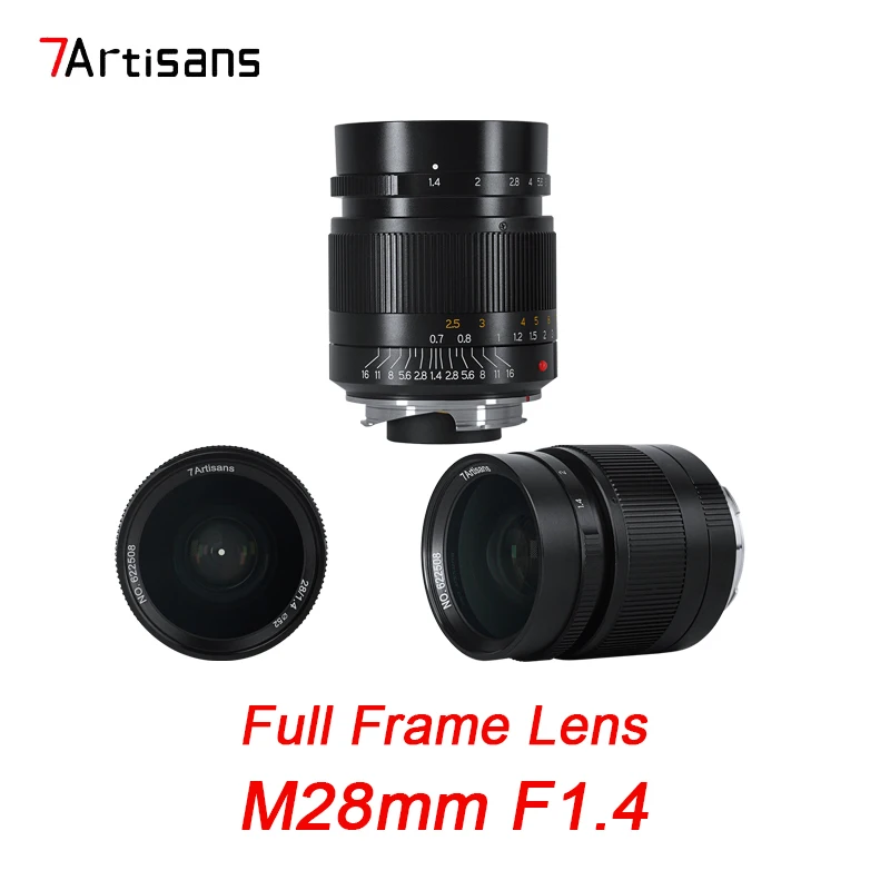 

7Artisans M28mm F1.4 Manual Focus Large Aperture Fixed Focus M-Mount Camera Lens for Leica M-M M240 M3 M5 M6 M7 M8 M9 M9P M10