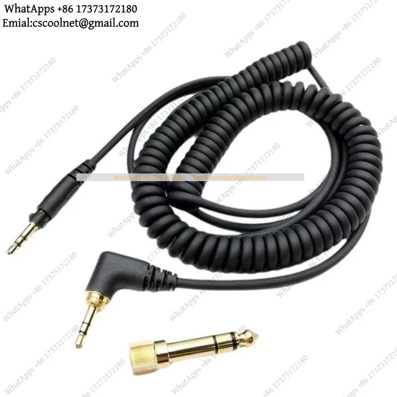 JS02 NEW Spring Headphone Cable for EAH-DJ1200 Headset Replacement Cord with 3.5mm 6.35mm Jack Audio Accessory