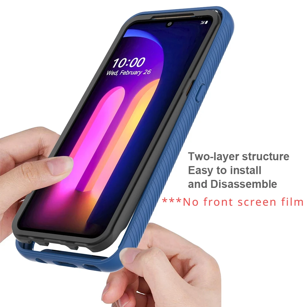 Hybrydowe etui TPU/PC Sky Case dla LG V60 ThinQ Fundas Capa Dwuwarstwowa konstrukcja Wstrząsoodporna, krystalicznie przezroczysta obudowa dla LG V50s ThinQ