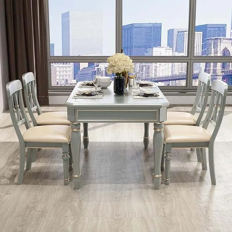 

European Unique Dining Table Waterproof Oilproof Wood Modern Restaurant Tables Luxury Space Saving Mesas De Jantar Furniture