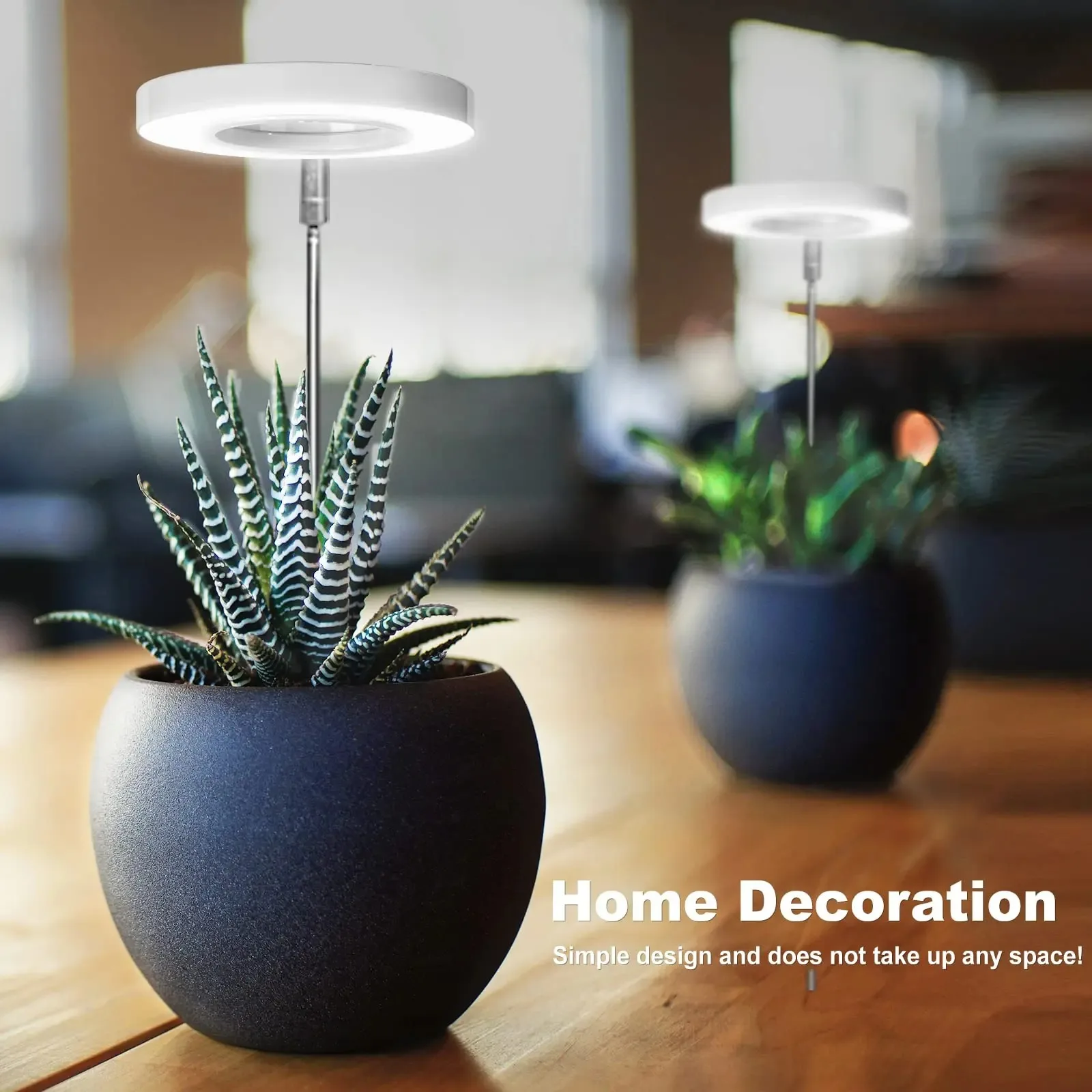 

1/2/4pcs Circular plant lamp with 5 brightness, 4 height adjustments, and 4 timing options