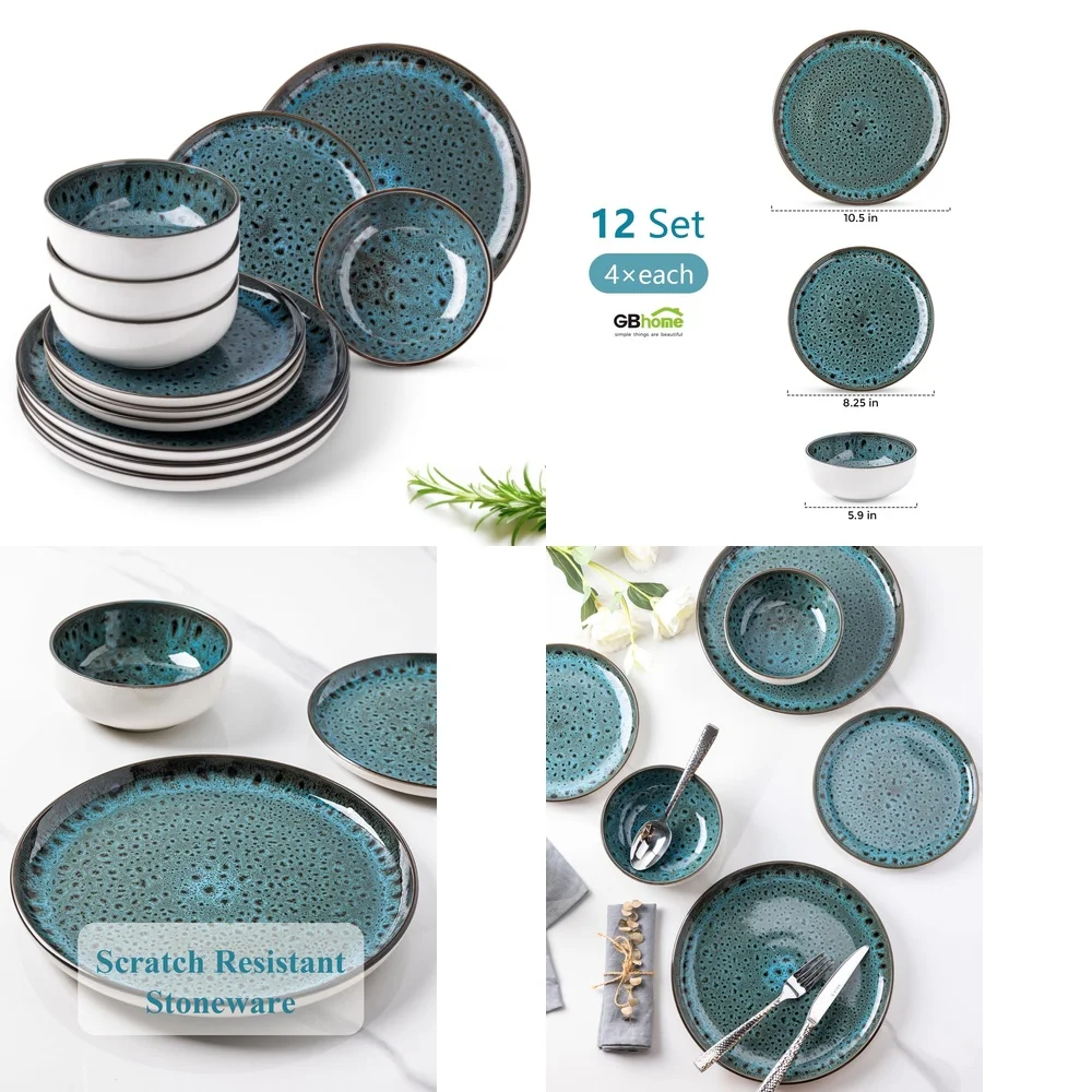 

Ceramic Tableware Set12 Piece Ceramic Dinnerware Set Stoneware Plates Bowls for Modern Tabletop Style