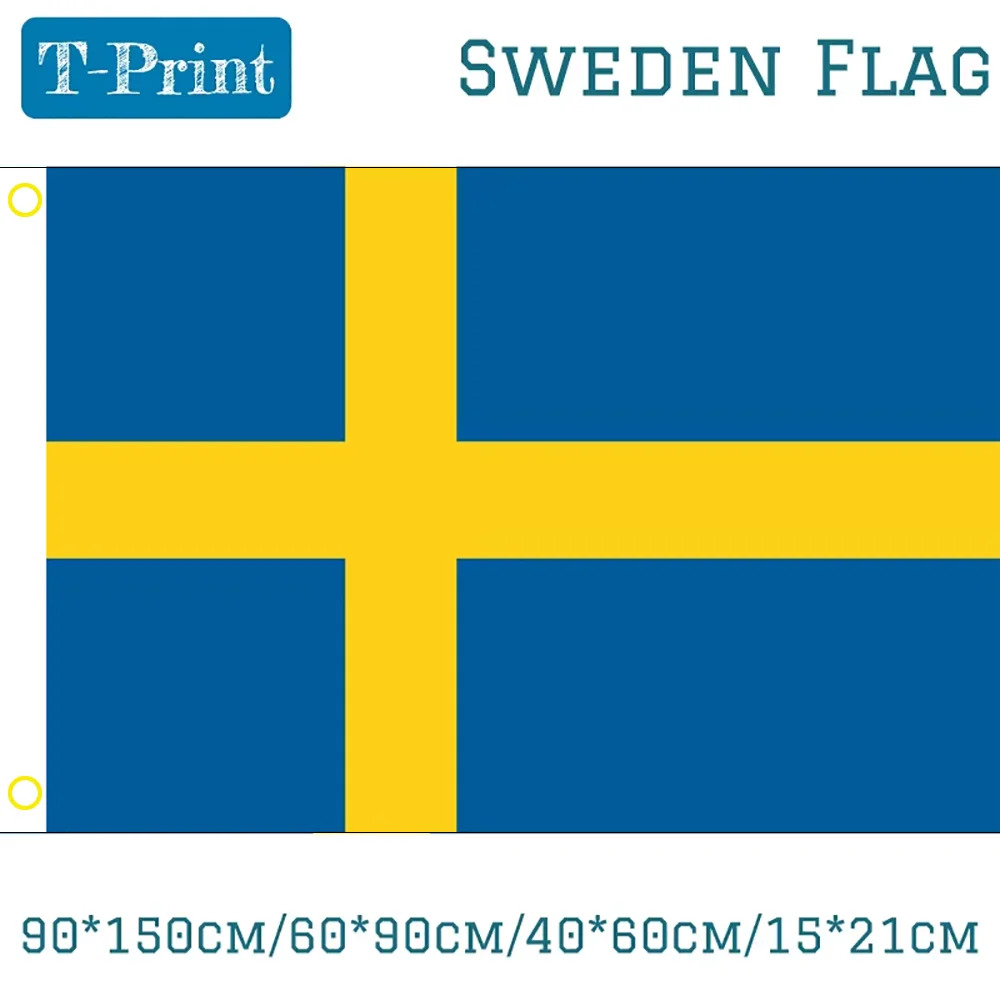 

90*150cm/60*90cm/40*60cm/15*21cm Sweden National Flag 3x5ft Hanging Flag