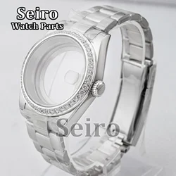 Diamond NH35 Case Strap 36MM/39MM Polish Watchcase Sapphire Glass 10bar for Datejust NH36 Movement Watch Accessories Parts