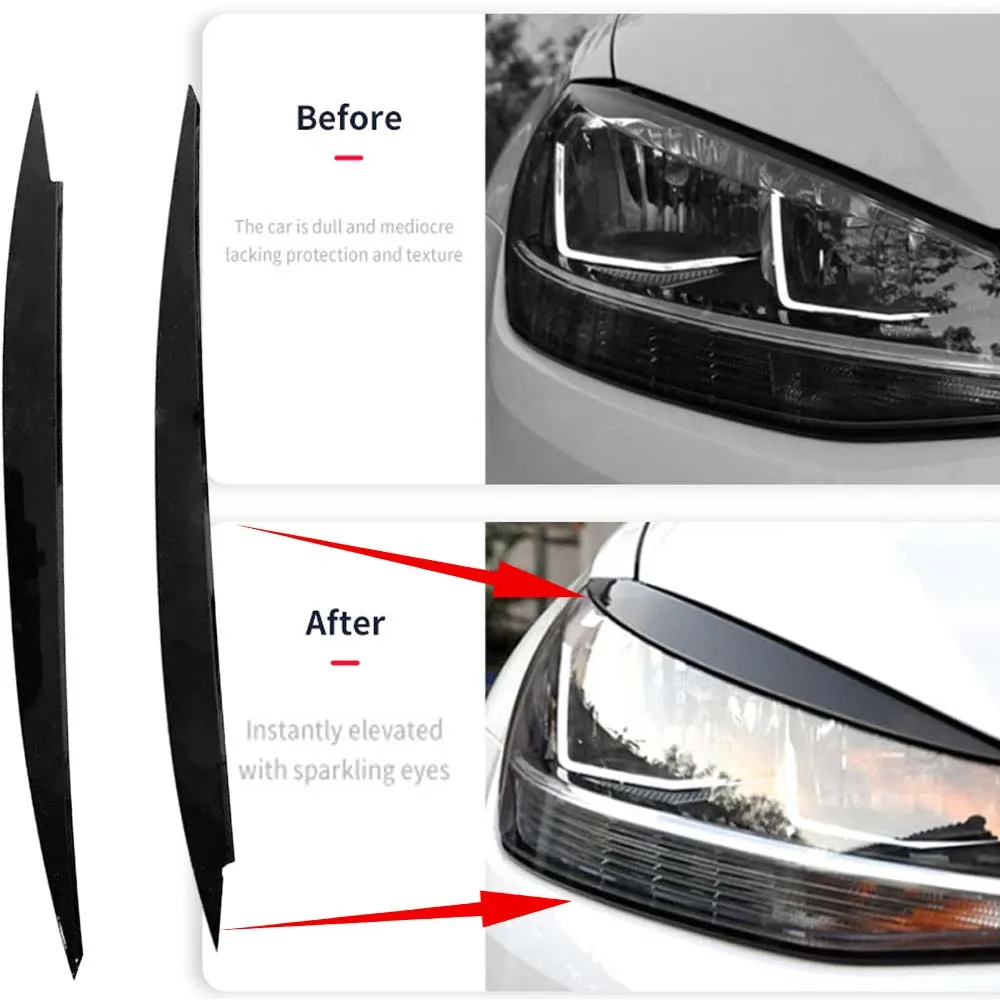 

Headlights Eyebrow Eyelids Stickers Trim Cover Accessories Body Kit For VW GOLF 7 7.5 VII MK7 MK7.5 GTI R GTE GTD 2013-2020