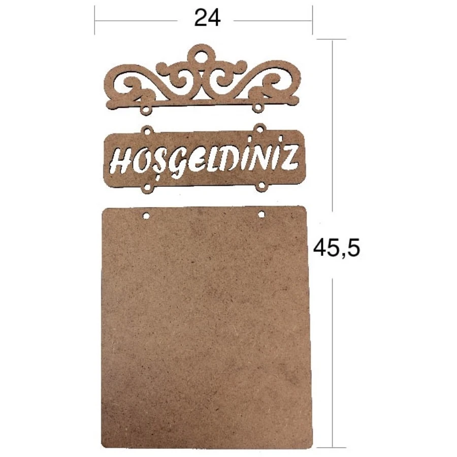 L232 Flat Welcome Board, Unpainted Raw Wood Mdf Board