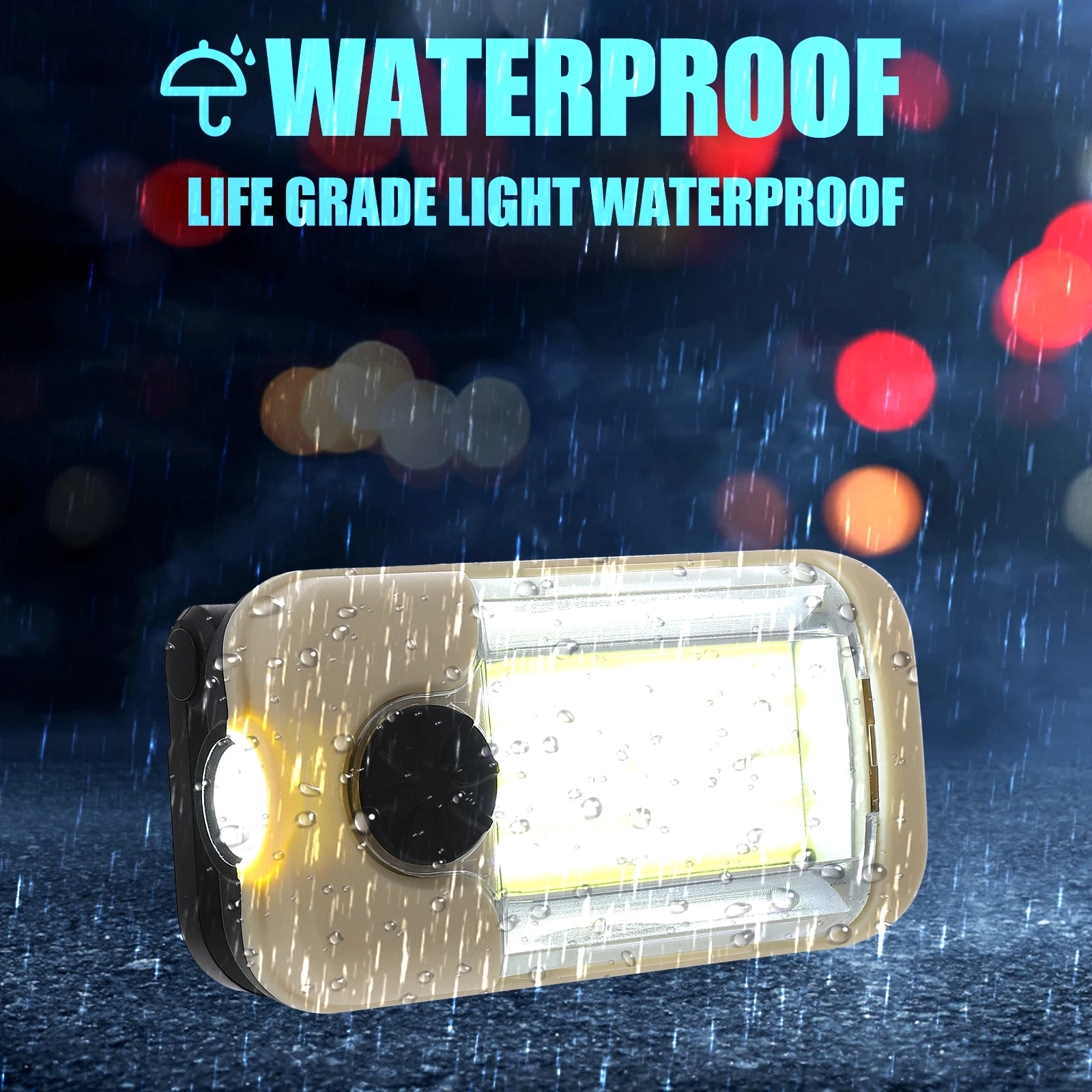 1Set Outdoor Work Light Rechargeable LED Lamp Hand-Held Portable Light for Camping Emergency Repair Activities