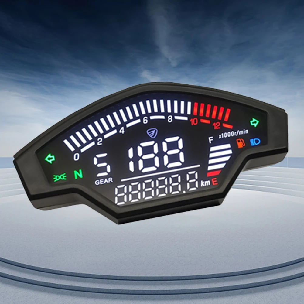 LCD Display Electronic Tachometer Odometer Waterproof Motorbike Digital Gauge High Precision for Vortex200 Modification