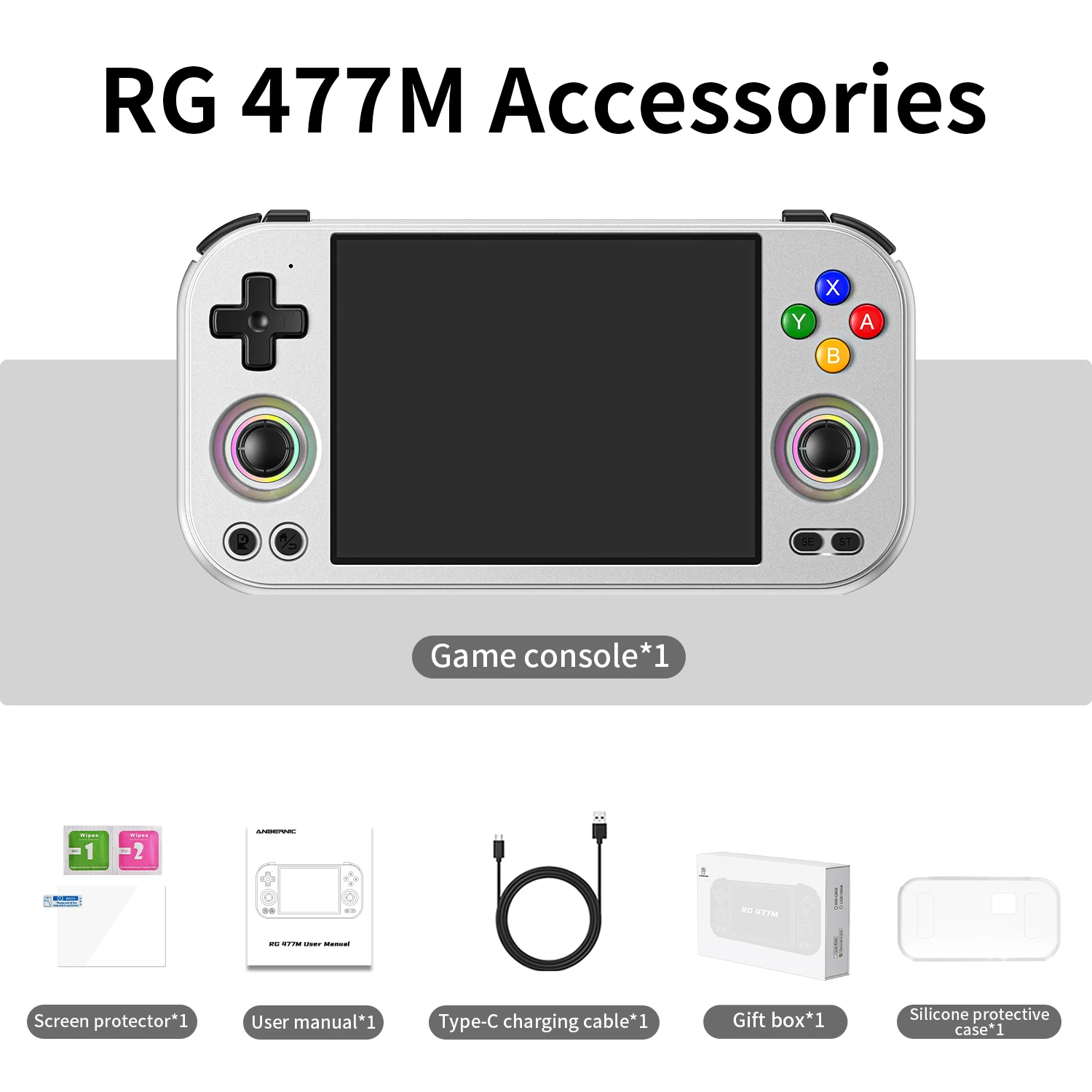 Anbernic RG477M Retro Handheld Game Console 4.7-inch LTPS 64 Bit Game Player Dimensity 8300 Online Multiplayer Streaming RG 477M
