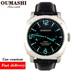 45mm ST2557 Watch C3 Green Luminous Dial Stainless Steel Mineral Glass waterproof GMT watch ST2557 Movement Casual Men's watch