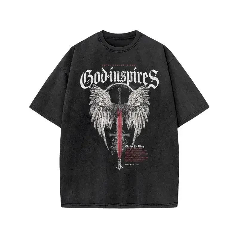 Y2k New Top Men's T-shirt New Hip Hop T-shirt Loose and Comfortable Men's Washable Short-sleeved Round Neck Print