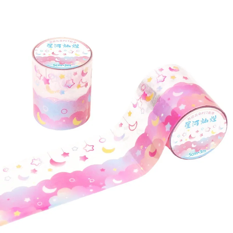 Dream Cloud Tape Bilateral Hand Account Landscape Lace Tape Border Decorative Sticker  Sticker Wave Washi Tape
