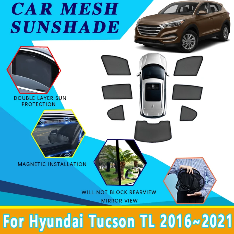 

Автомобильный солнцезащитный козырек для Hyundai Tucson TL 2016, аксессуары 2017 ~ 2021, антигрязный чехол, солнцезащитный крем, солнцезащитный козырек на окно, солнцезащитный козырек