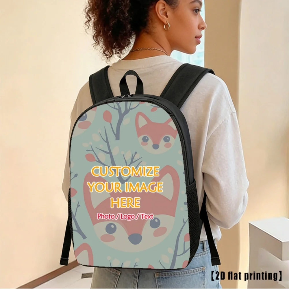 Custom Image Print Backpack Customized Photo Logo Text Lightweight Laptop Backpack Boys Girls Teen Back To School Daypack