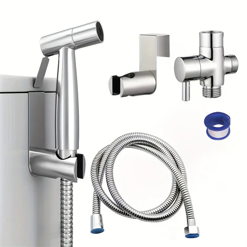 Toilet Spray Gun Set 1pc Explosion-proof Toilet Companion Set - 304 Alloy Water Separator, Spray Gun, Female Washer