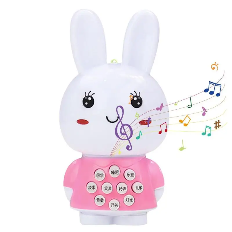 Bunny Musical Learning Toys Babies Early Educational Light Up Toy With Lanyards Bunny Singing Farm Interactive Toy Gift For Boys