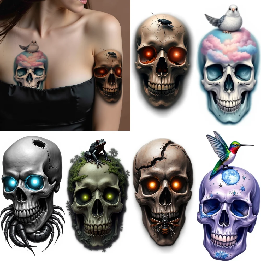 3 stuks tijdelijke tattoo insect kolibrie spin voor dijen armen mannen