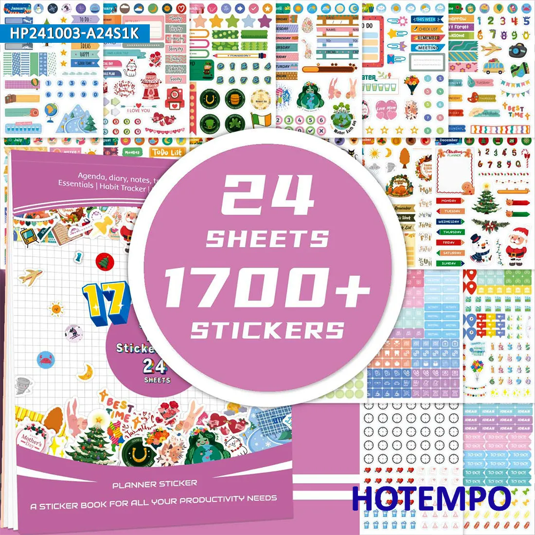 

1700PCS Cute Planner Stickers Year Month Day Plan List Scrapbook Decals for Laptop Diary Notebooks Stationery Phone Sticker Toys