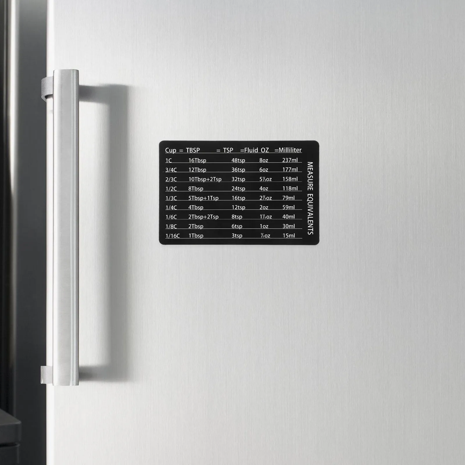 Magnetic Kitchen Conversion Chart Wear Resistant PVC Refrigerator Magnet Cooking Baking Measurement Conversion Chart