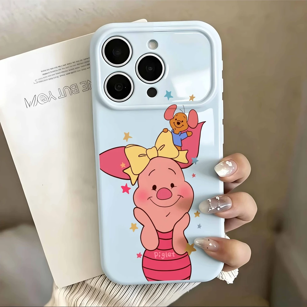 Pooh Bear And Piglet Disney For Apple iPhone 17 16 15 14 13 12 Mini 11 Pro Max Bubble Heart Cover Funda Silicone Soft Phone Case view 4
