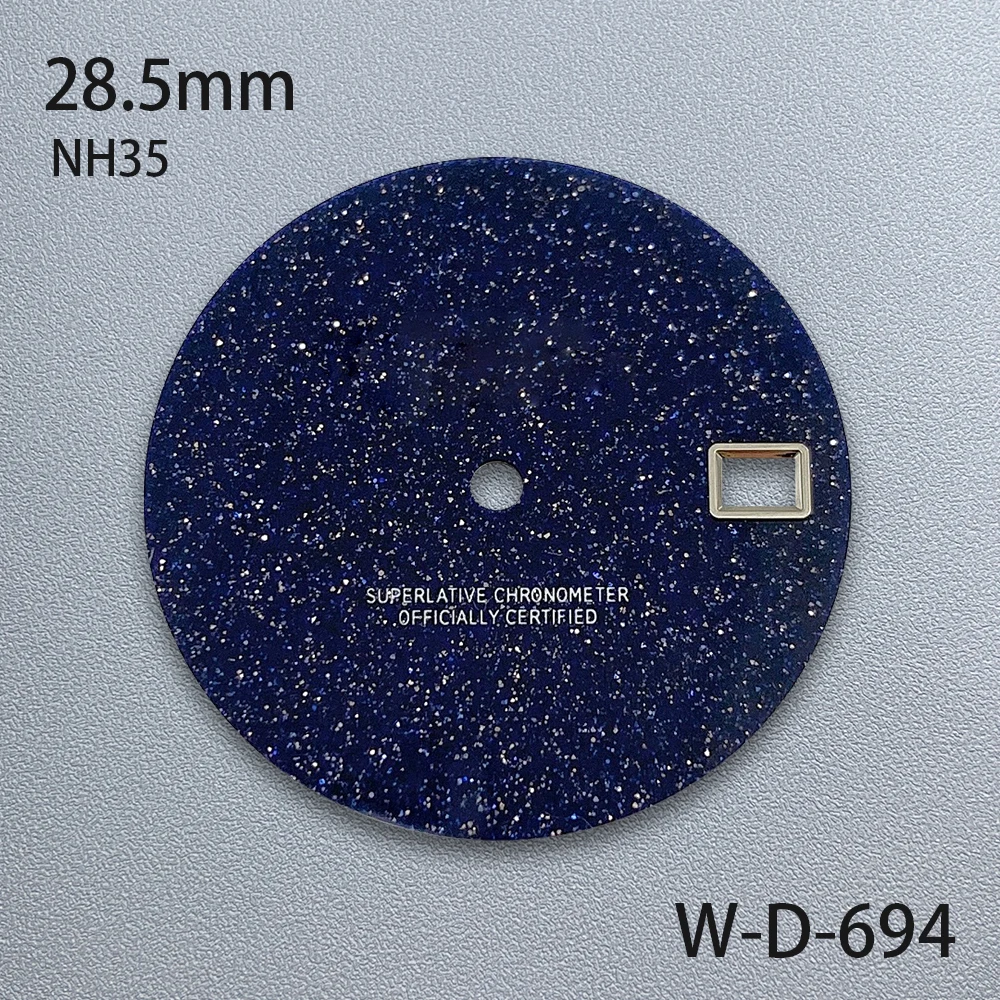 

28.5mm S Logo Natural Blue Gold Stone Starry Dial Suitable for NH35 Movement High-Quality Watch Modification Accessories