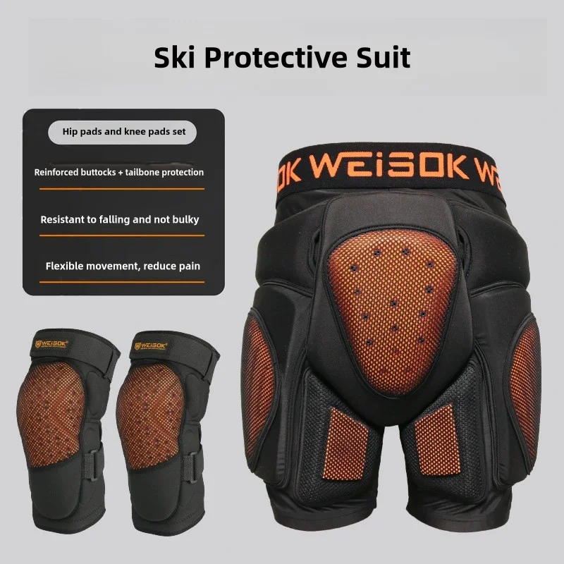 Ski Protective Gear Built-in Hip Knee Protection Set Single Board Double Board Anti Fall Butt Pad Adult Men Women Equipment