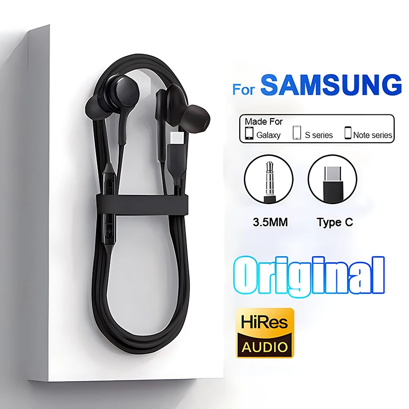 Original Typ C kabel gebundener Kopfhörer für Samsung Galaxy S23 S22 S21 Fe S20 Ultra S10 plus 3,5mm Kopfhörer Note 20 Ultra A54 A34 A53 A5