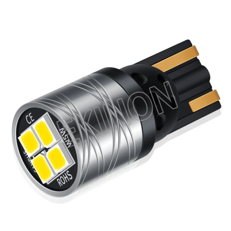 50pcs New Highlight Car LED T10 W5W 194 168 12V-30V Auto Reading License Plate Light Bulb 4SMD 2835 White Red Yellow Ice Blue