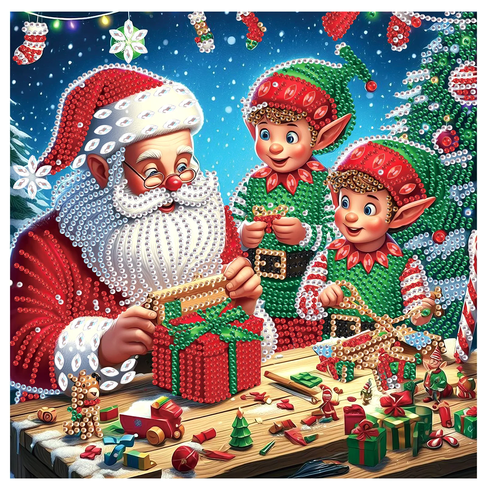

Diamond Art Painting Kits for Adults,Santa Claus Special Shape Diamond Art Crystal Painting for Home Wall Decor Christmas Gift