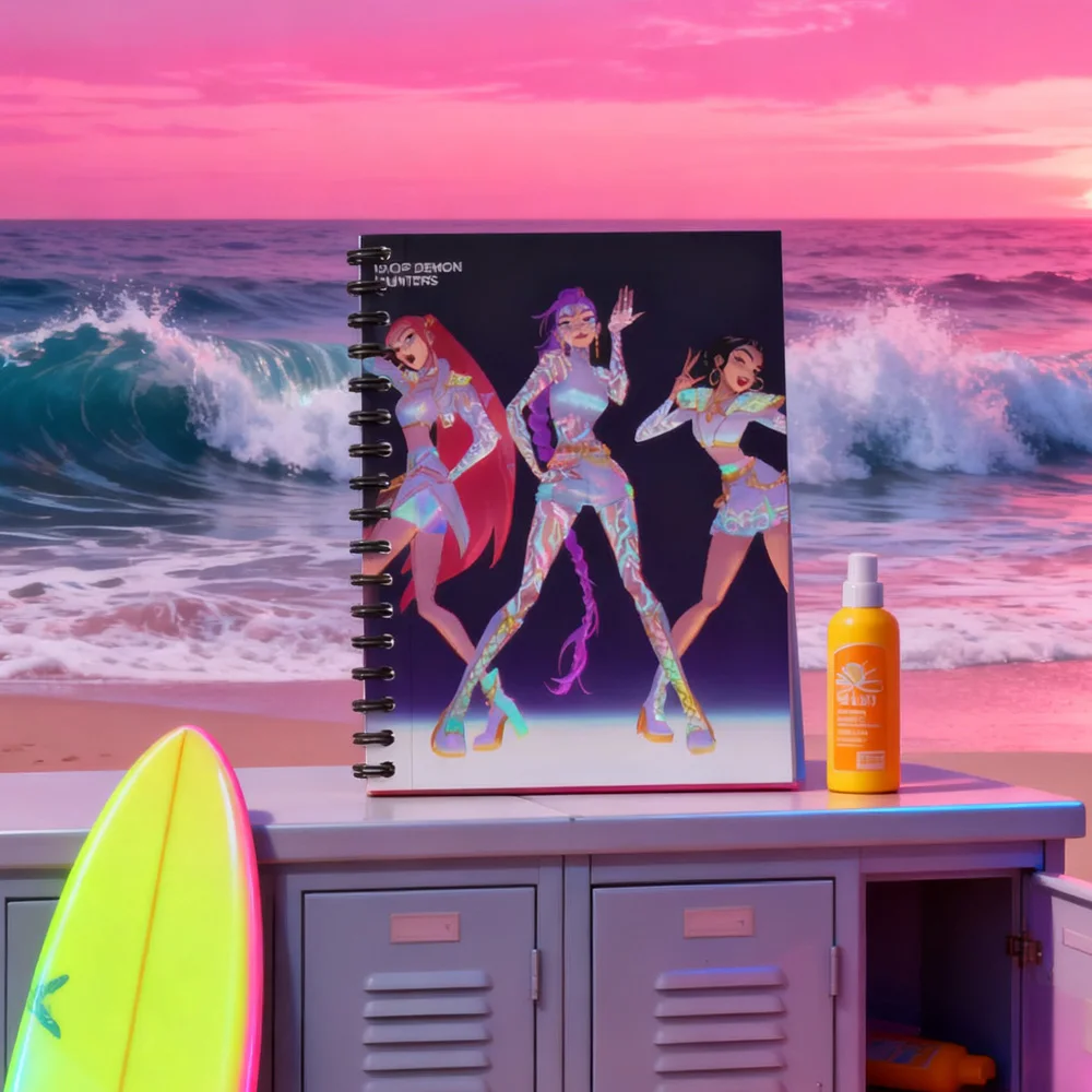 2025 أنيمي فيلم K-pop شيطان الصيادين أجهزة الكمبيوتر المحمولة القرطاسية لفائف منصات الكتابة للطلاب اللوازم المدرسية مكتب الملحقات هدية