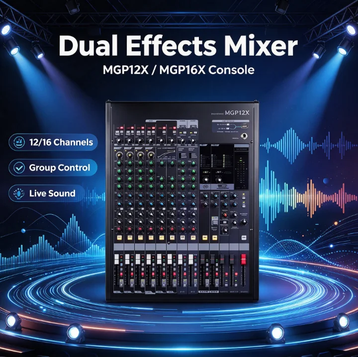 MGP12X MGP16X Professional Audio Mixer 12 Channel 16 Channel Dual Reverb Effects Group Mixing Console Stage Performance Conferen