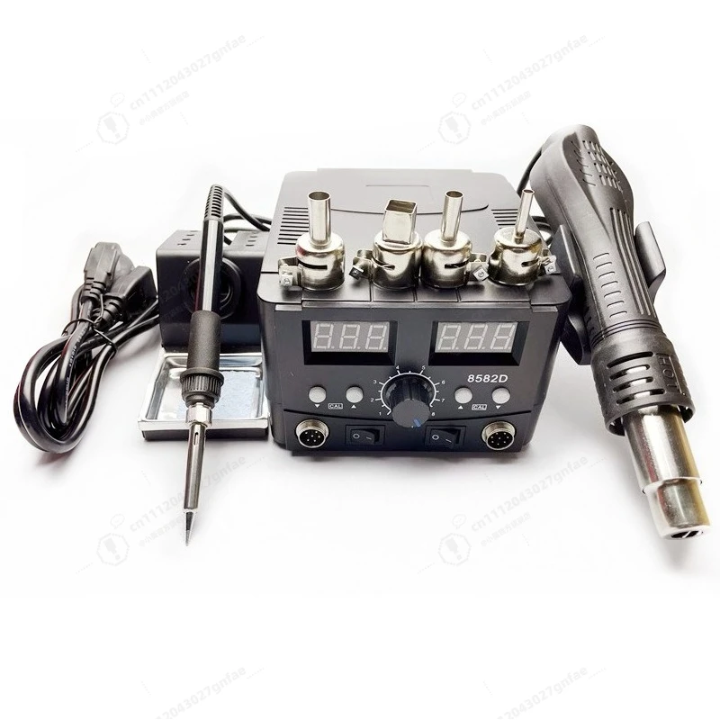 Heavy Duty 8582D SMD Rework Station Brushless Motor Hot Air Handle ESD Safe 936 Soldering Iron High Precision PID