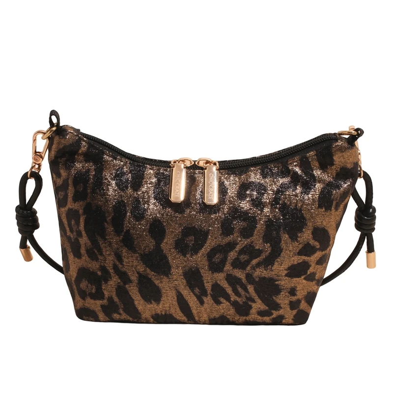 

Винтажная легкая тканевая сумка-хобо с леопардовым принтом Y2K, женская сумка через плечо с регулируемым ремешком в стиле ретро, модная универсальная