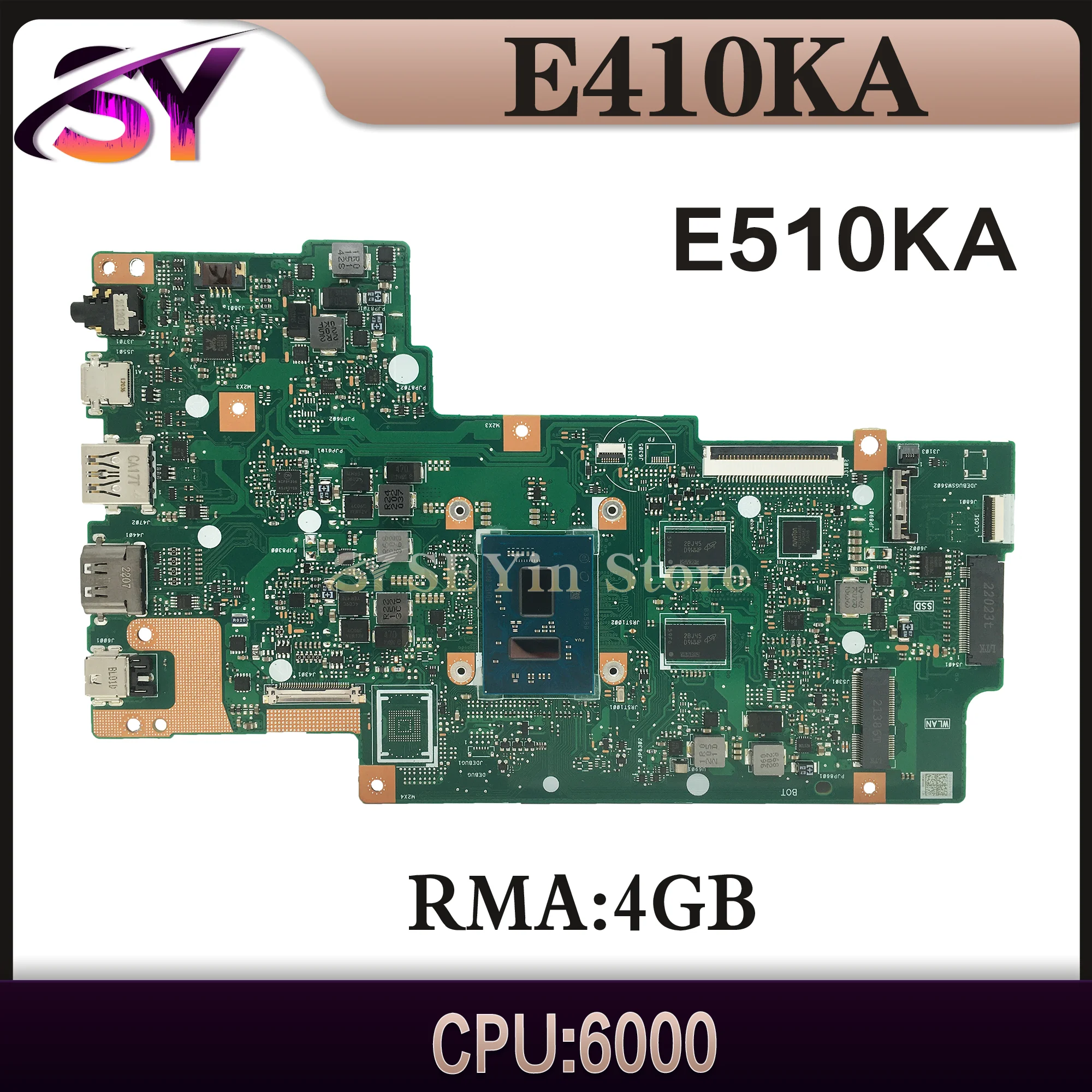 KEFU Mainboard For ASUS Vivobook Go 14 E410KA E410K E510KA E510K Laptop Motherboard CPU N6000 4GB/RAM