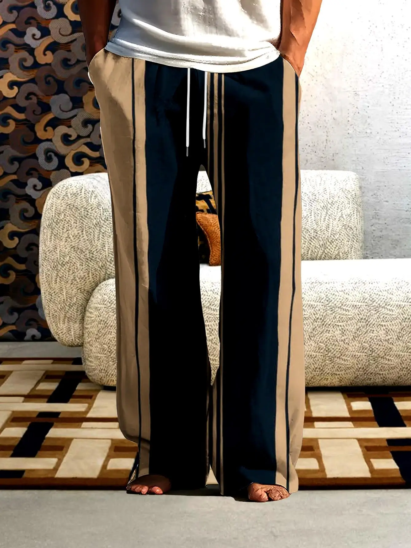 Men Casual Pant 2026 Summer 3D Printed sport jogging men Polyester Man Quick drying New four seasons