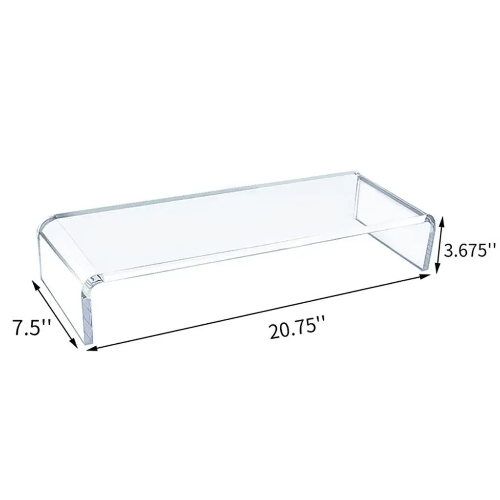 Home Transparent Acrylic Monitor Stand PC Computer Screen Riser Holder