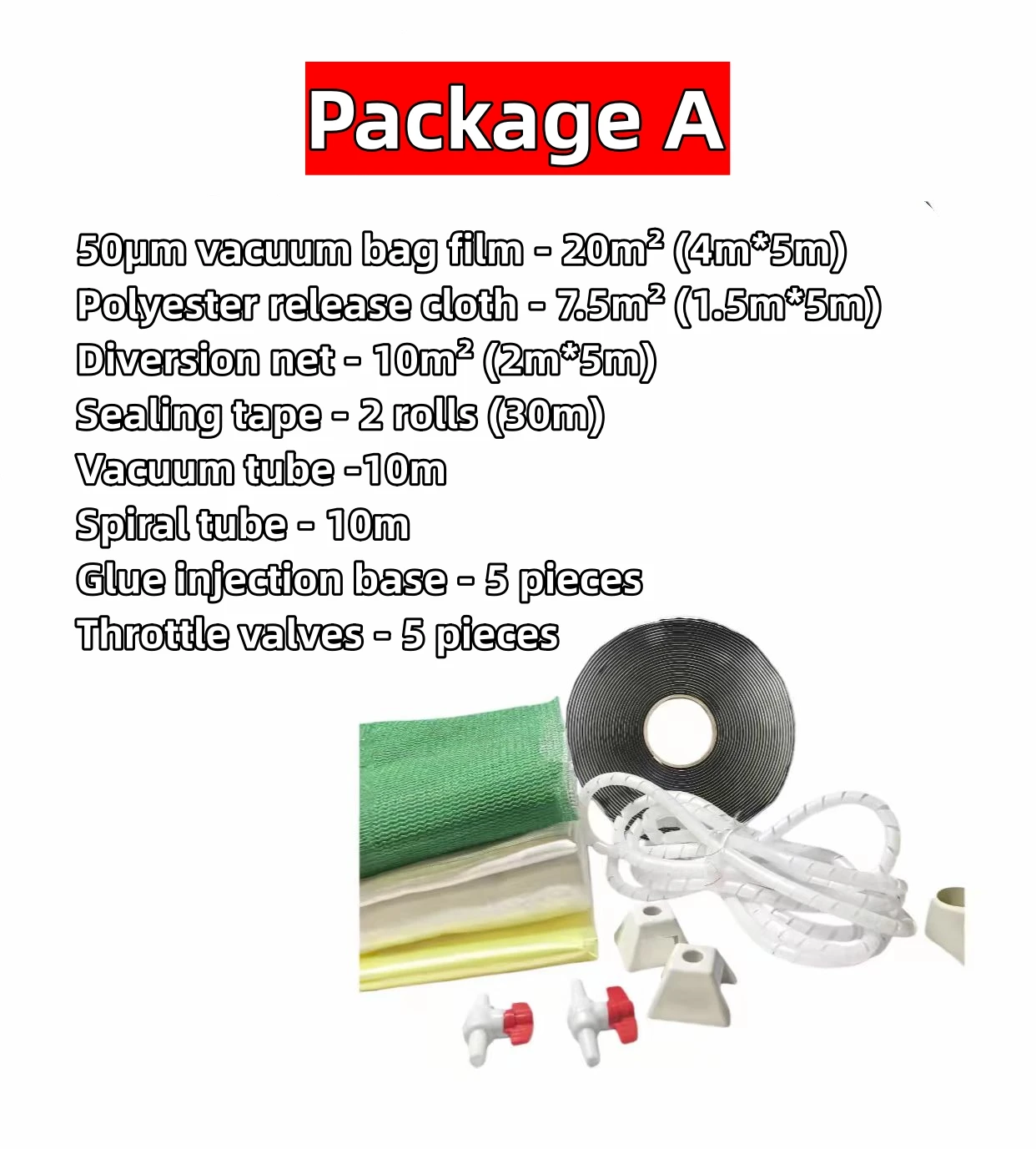 Vacuum infusion manifold kit,glass fiber and carbon fiber molding kit,resin collector,vacuum pump，composite material consumables