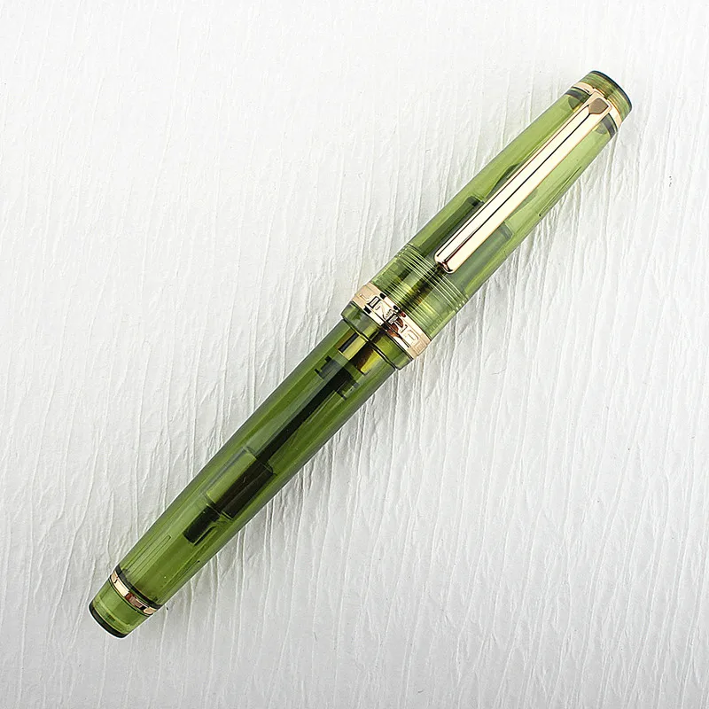 Imagem -04 - Transparente Cor Verde Azeitona Caneta Negócios Escritório Estudante Escola Papelaria Suprimentos Fine Nib Novo Jinhao82